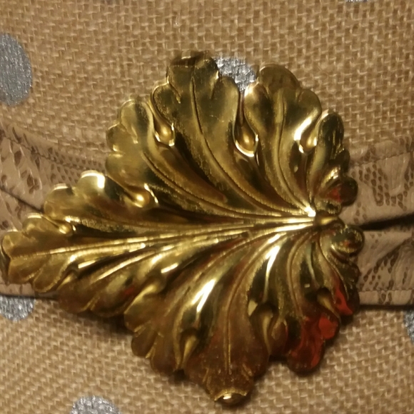 VTG Reynold Mejer Leather High Waist Leaf Buckle Belt - Picture 3 of 6